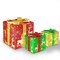 Set of 3 Christmas Lighted Gift Boxes 50 LED Present Ornament with Ribbon Bows
